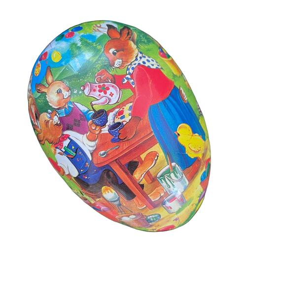 Rare Vintage German Nestler Paper Mache Easter Bunny Egg Candy Holder Set of (2) - Picture 3 of 10